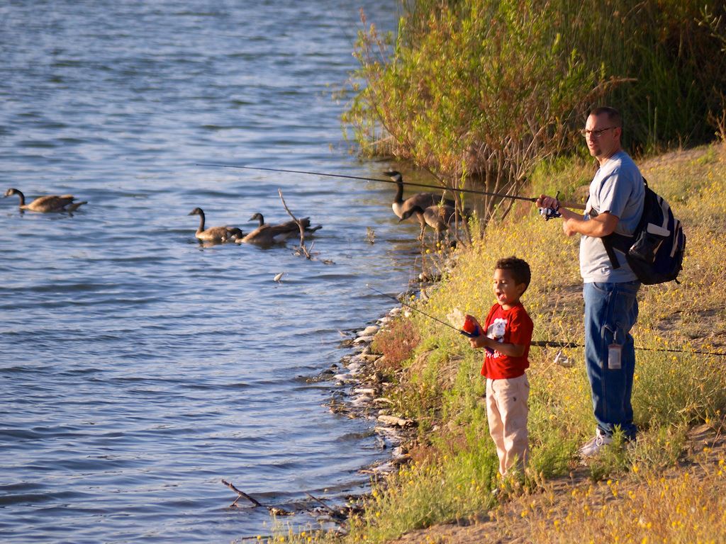 Father son fishing